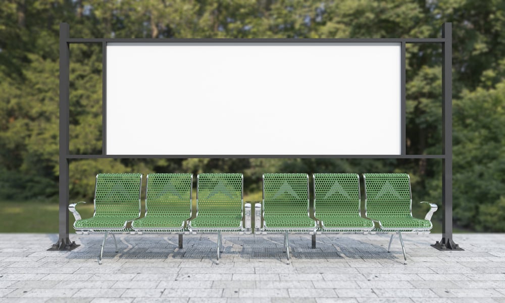 Billboard Sign Mockup on the Bus Stop